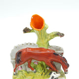 Victorian Staffordshire Flat Back Horse & Hound Figure Group Antique c1850