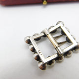 Victorian Sterling Silver & Paste Set Shoe Buckle Antique 1896 Chester