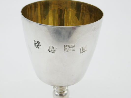 Sterling Silver Armorial Chalice Goblet Pershore Millenium Vintage 1971 Birmingham