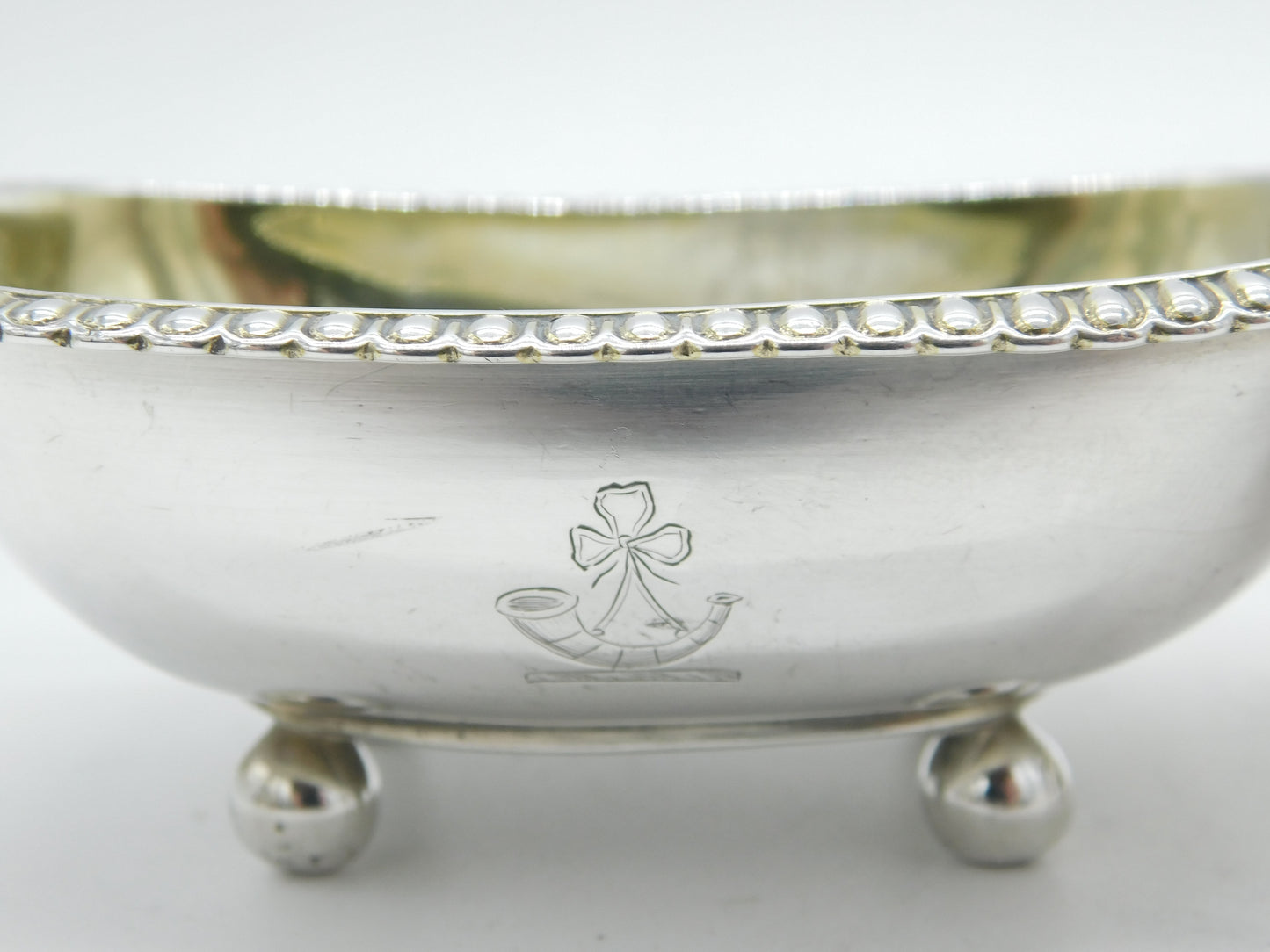 George III Sterling Silver Light Infantry Military Salt Cellars Antique 1808 London