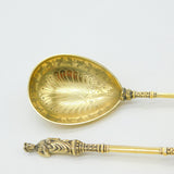 Pair 19th Century Sterling Silver Gilt Large Apostle Spoons Antique c1860 French