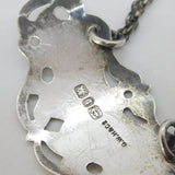Victorian Sterling Silver Floral Sherry Decanter Label Antique 1893 Birmingham