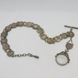 Victorian Sterling Silver Two Annas Indian Coin Watch Chain Antique 1888