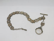 Victorian Sterling Silver Two Annas Indian Coin Watch Chain Antique 1888