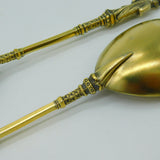 Pair 19th Century Sterling Silver Gilt Large Apostle Spoons Antique c1860 French