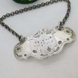 Victorian Sterling Silver Floral Port Decanter Label Antique 1893 Birmingham