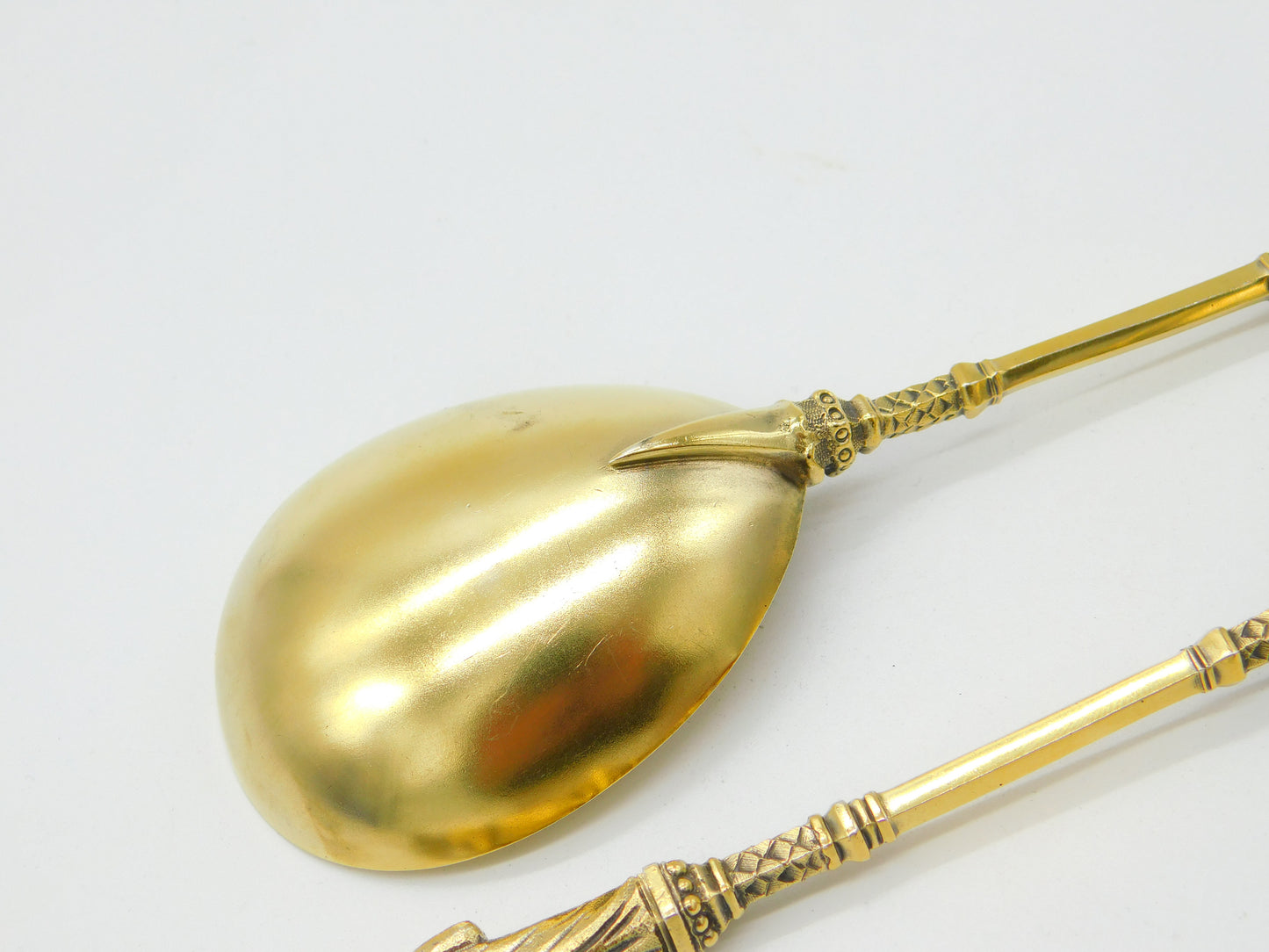 Pair 19th Century Sterling Silver Gilt Large Apostle Spoons Antique c1860 French