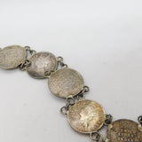 Victorian Sterling Silver Two Annas Indian Coin Watch Chain Antique 1888