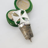 Victorian Sterling Silver IHS Communion Wine Bottle Stopper Antique 1894 London