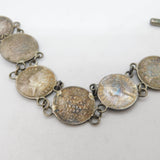 Victorian Sterling Silver Two Annas Indian Coin Watch Chain Antique 1888