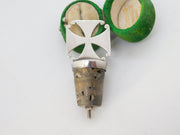 Victorian Sterling Silver IHS Communion Wine Bottle Stopper Antique 1894 London