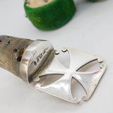Victorian Sterling Silver IHS Communion Wine Bottle Stopper Antique 1894 London