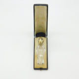 Victorian Sterling Silver Gilt & Cut Glass Boxed Scent Bottle Antique c1860