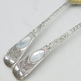 George III Sterling Silver Pair of Berry Pattern Serving Spoons Antique 1808 London