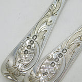 George III Sterling Silver Pair of Berry Pattern Serving Spoons Antique 1808 London
