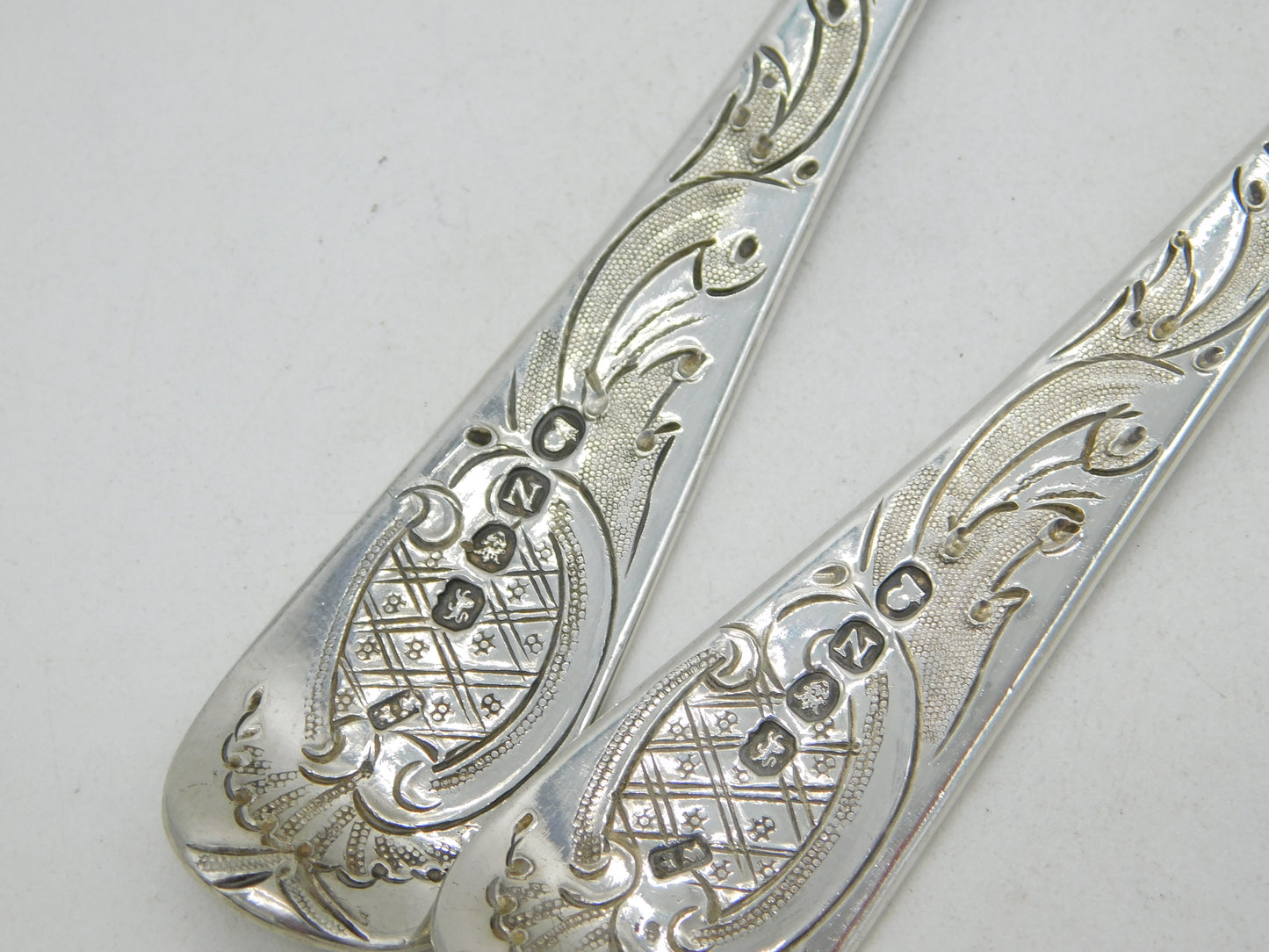 George III Sterling Silver Pair of Berry Pattern Serving Spoons Antique 1808 London
