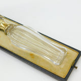 Victorian Sterling Silver Gilt & Cut Glass Boxed Scent Bottle Antique c1860