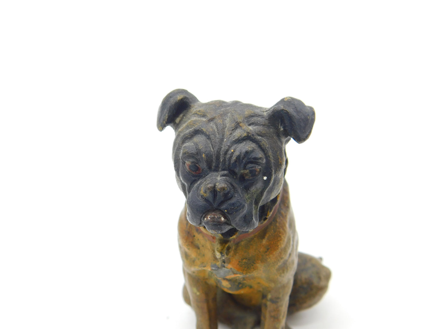 Cold Painted Vienna Bronze Dog Bulldog Figurine Antique Victorian c1880