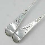 Exeter Provincial George III Sterling Silver Bright Cut Servings Spoons Antique 1796