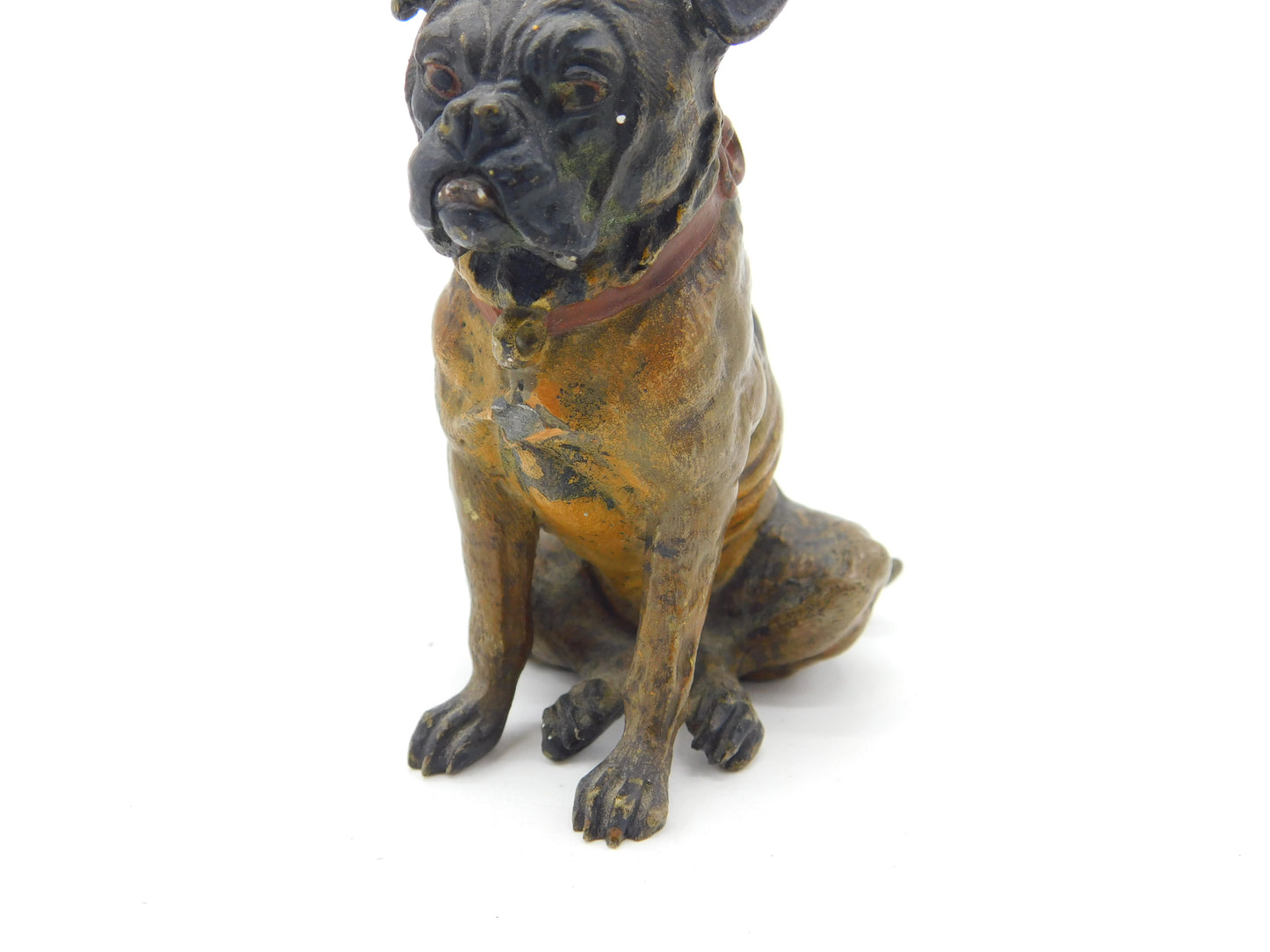 Cold Painted Vienna Bronze Dog Bulldog Figurine Antique Victorian c1880