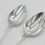 Exeter Provincial George III Sterling Silver Bright Cut Servings Spoons Antique 1796