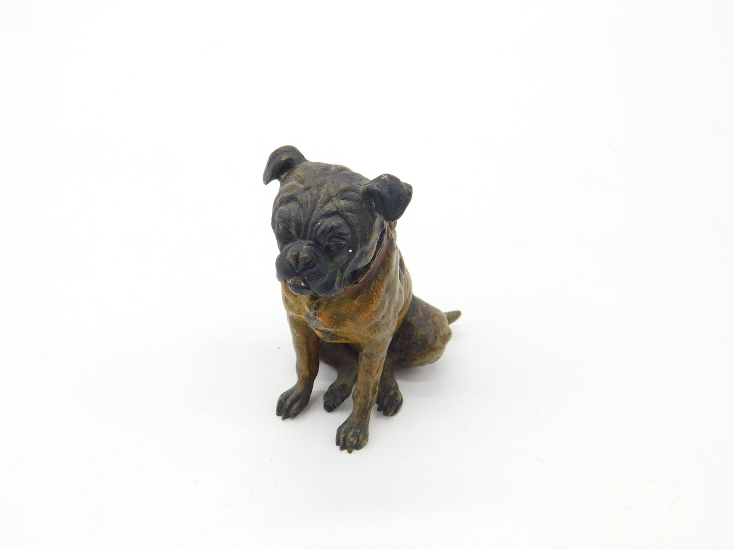 Cold Painted Vienna Bronze Dog Bulldog Figurine Antique Victorian c1880