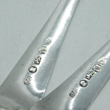 Exeter Provincial George III Sterling Silver Bright Cut Servings Spoons Antique 1796