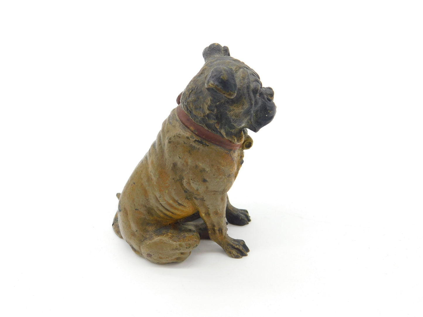 Cold Painted Vienna Bronze Dog Bulldog Figurine Antique Victorian c1880