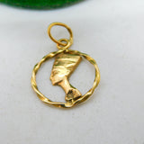 18ct Egyptian Yellow Gold Nefertiti Pharaoh Charm Pendant Vintage c1960