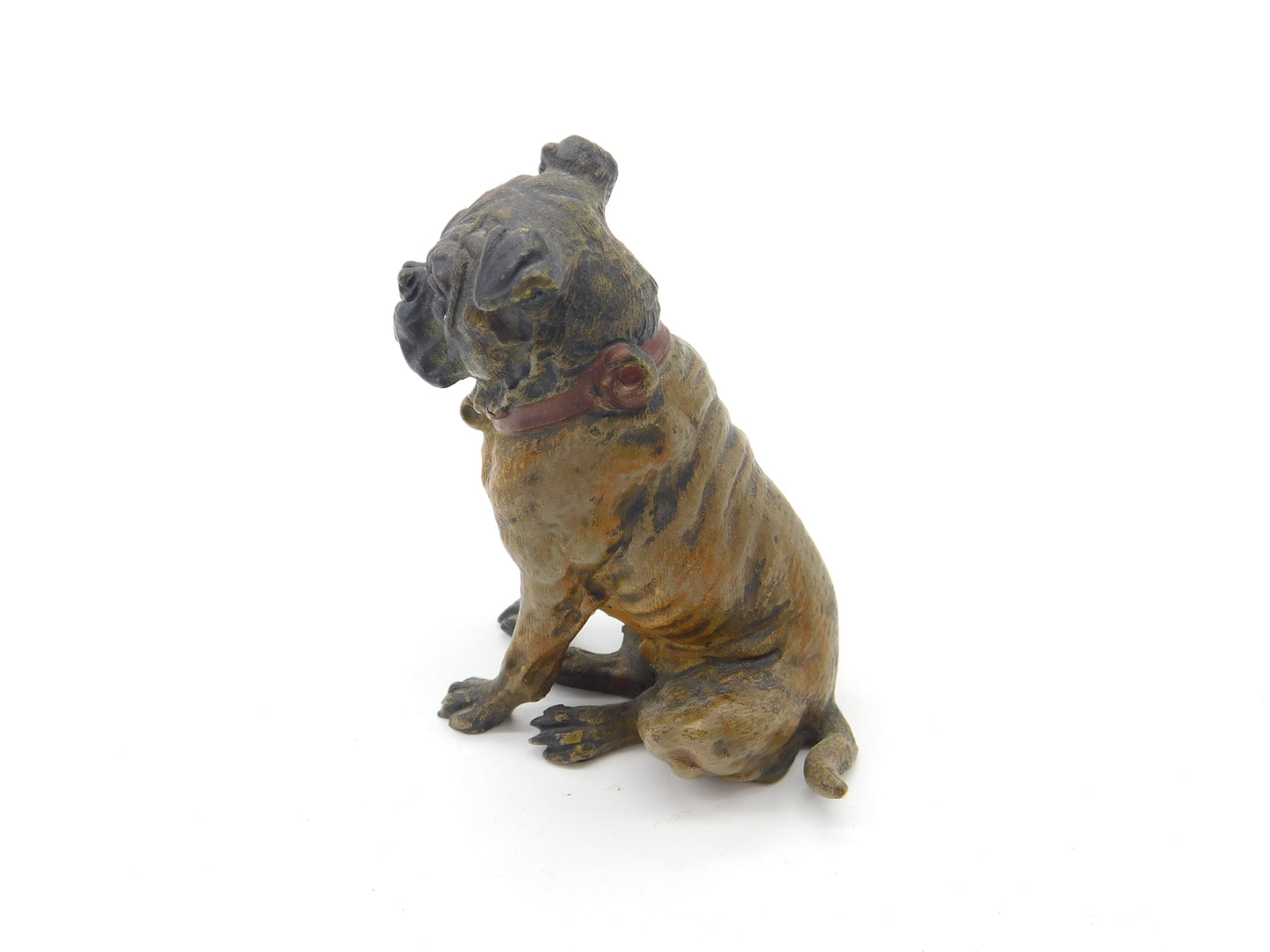 Cold Painted Vienna Bronze Dog Bulldog Figurine Antique Victorian c1880