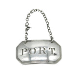 Silver 'PORT' label on a white background