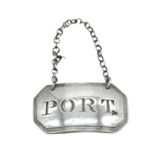 George III Sterling Silver Port Decanter Label Antique 1808 London John Reilly