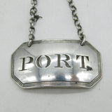George III Sterling Silver Port Decanter Label Antique 1808 London John Reilly