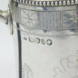 Victorian Crested Sterling Silver Wooden Handle Coffee Pot Antique 1871 London