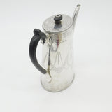 Victorian Crested Sterling Silver Wooden Handle Coffee Pot Antique 1871 London