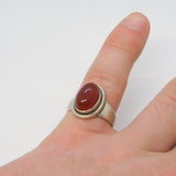 Georg Jensen Sterling Silver Design 46B by Harald Nielsen Agate Ring Vintage