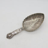Victorian Sterling Silver Leaf Form Tea Caddy Spoon Antique 1842 Birmingham