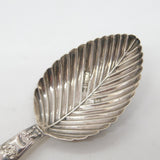 Victorian Sterling Silver Leaf Form Tea Caddy Spoon Antique 1842 Birmingham