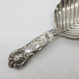 Victorian Sterling Silver Leaf Form Tea Caddy Spoon Antique 1842 Birmingham