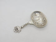 Sterling Silver Windmill & Ship Pattern Tea Caddy Spoon Antique 1917 London