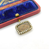 Georgian 9ct Gold, Seed Pearl & Woven Hair Mourning Brooch AF Antique c1810