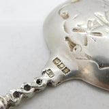 Sterling Silver Windmill & Ship Pattern Tea Caddy Spoon Antique 1917 London