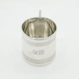 Victorian Sterling Silver 'Gift from the Butler' Christening Mug Antique 1870 Sheffield
