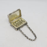 Victorian Nathaniel Mills Sterling Silver Purse Vinaigrette Antique 1842 Birmingham
