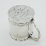 Victorian Sterling Silver 'Gift from the Butler' Christening Mug Antique 1870 Sheffield