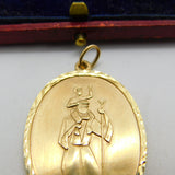Large 9ct Yellow Gold St. Christopher Travel Saint Pendant 1977 Birmingham