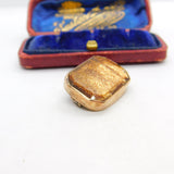 Georgian 9ct Rose Gold & Goldstone Set Brooch Pin Antique c1820