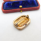 Georgian 9ct Rose Gold & Goldstone Set Brooch Pin Antique c1820