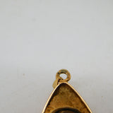 9ct Yellow Gold Smoky Quartz Set Drop Pendant Vintage c1980 Birmingham