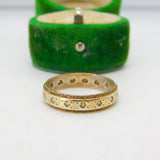 9ct Bi-Colour Gold & Spinel Set Eternity Ring Vintage 1989 Birmingham
